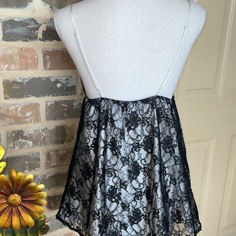 Victorias Secret Babydoll Black Lace & Satin Cami Nightie & Panty Lingerie Set - Picture 9 of 16